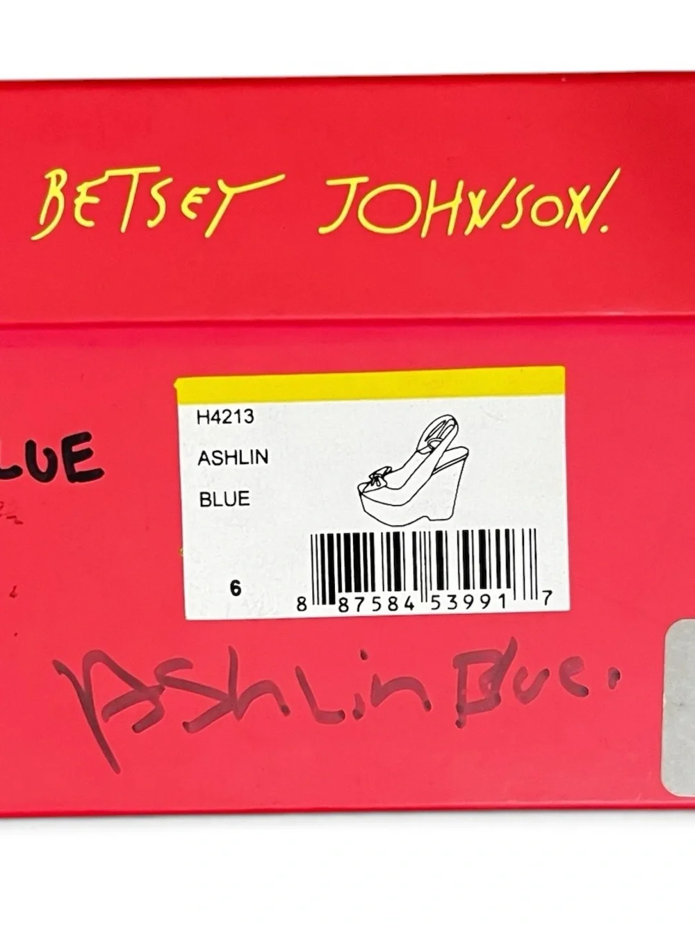 Betsey Johnson Navy Floral Platform Slingbacks with Red Bow
